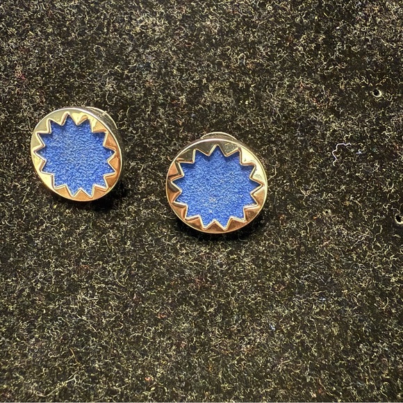 House of Harlow 1960 Sunburst Blue/Silver Pendant Necklace & Earrings Set - Picture 3 of 6